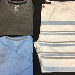 Blue V-neck tee